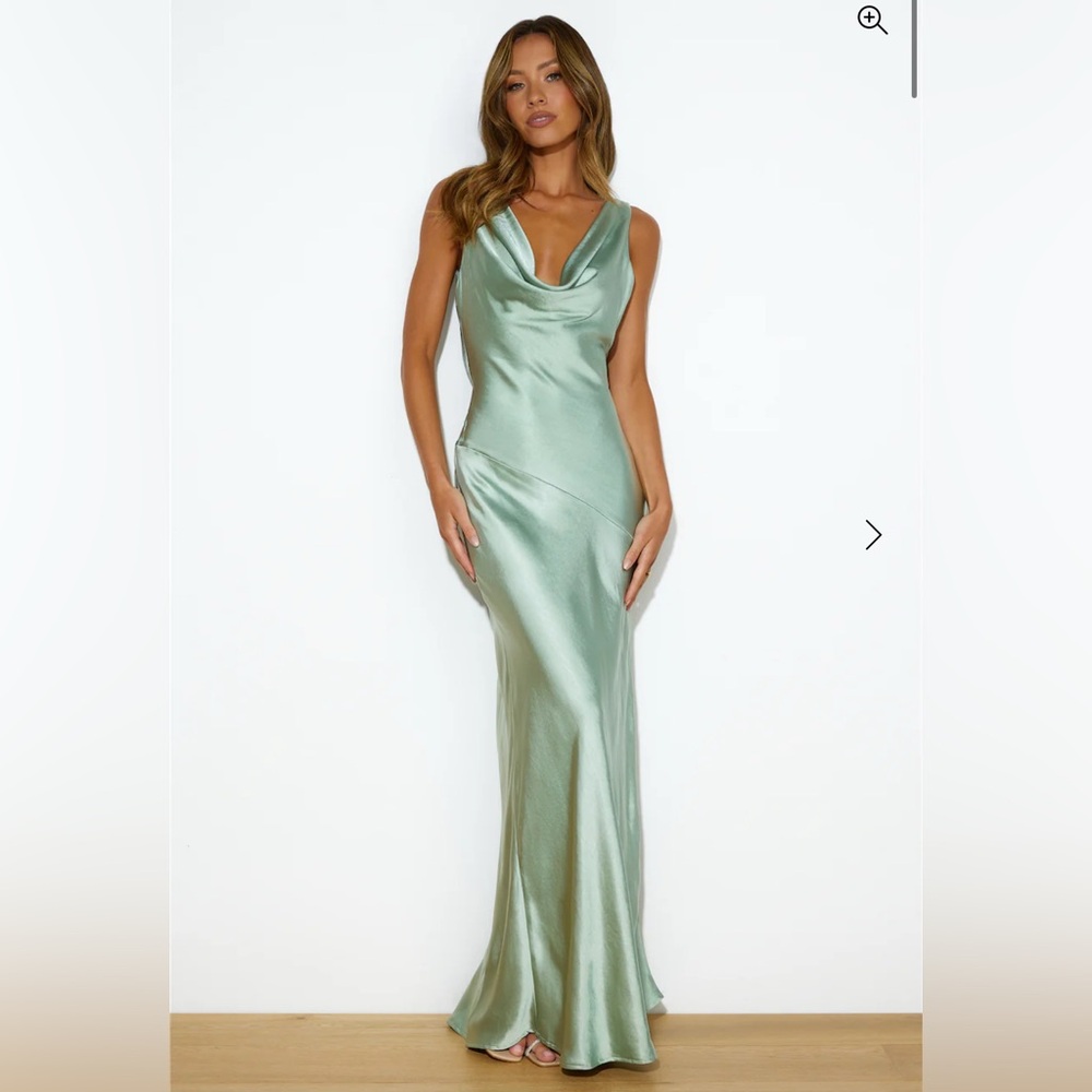 Elegant Green Satin Dress
